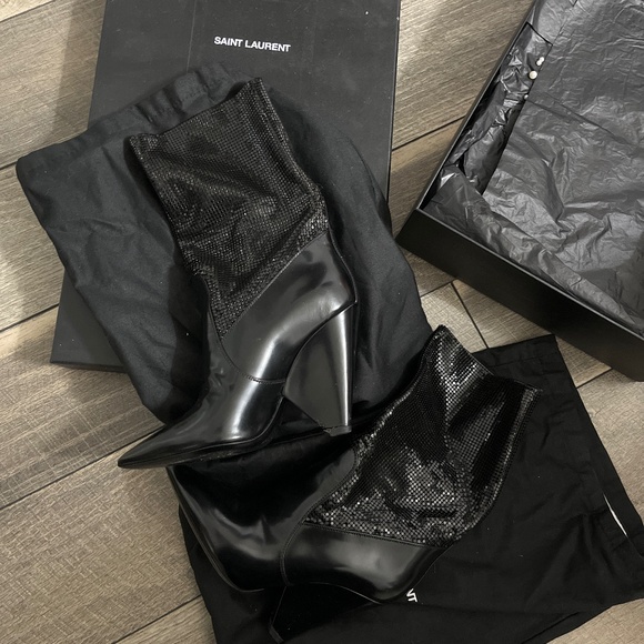 Saint Laurent ankle boots leather - Picture 1 of 4